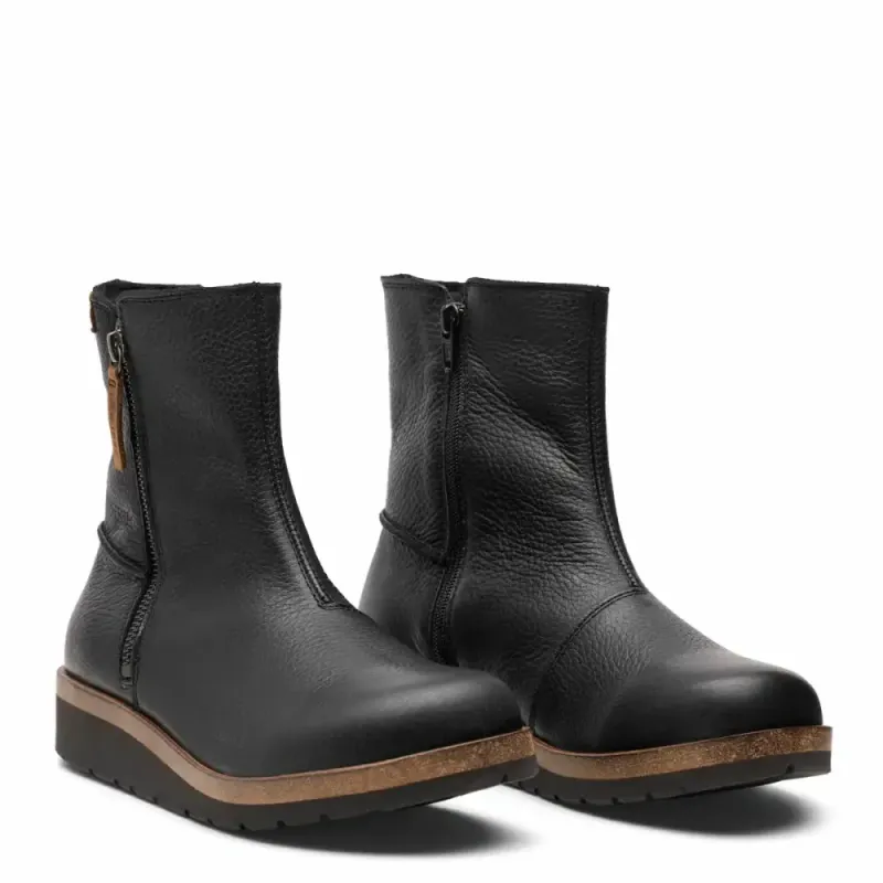 Womens boot with two zippers Black